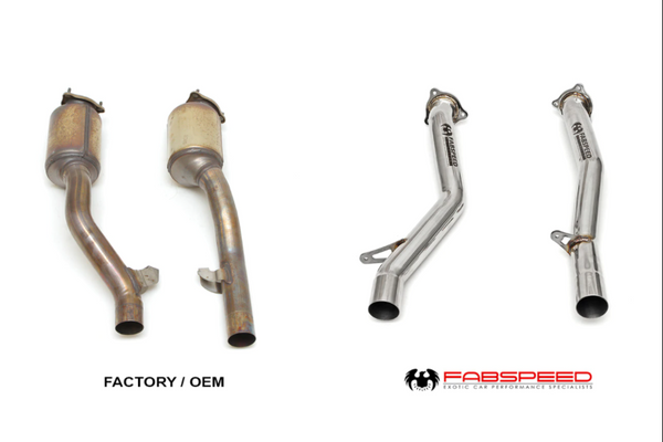 Fabspeed Porsche 958.2 Cayenne Turbo / Turbo S Secondary Cat Bypass Pipes (2015-2018)